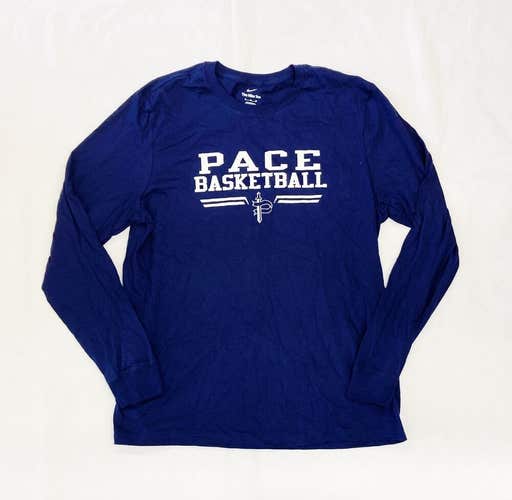 Nike Pace Brantley Prates Basketball Long Sleeve T-Shirt Men's M XL Navy Blue