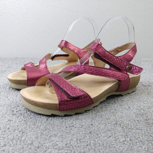 Wanda Panda Tamina Womens 39 EU Sandals Ankle Strap Comfort Shoes Pink Shimmer