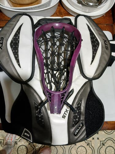 Classic Brine MX Lacrosse Head slightly-pinched, dyed, leathers + FREE STX Cell 2 Shoulder Pads (M)
