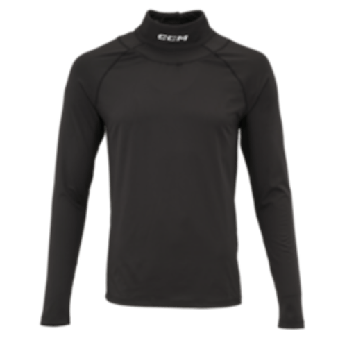 New Ccm Compression Long-sleeve Neck Protector Top Youth Md