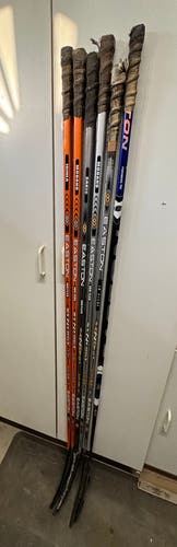 Bundle of six broken Easton Synergy & Stealth hockey sticks