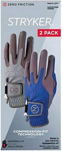 Zero Friction Stryker Gloves (Men's, Grey/Blue, LEFT, One Size Fit, 2pk) Golf