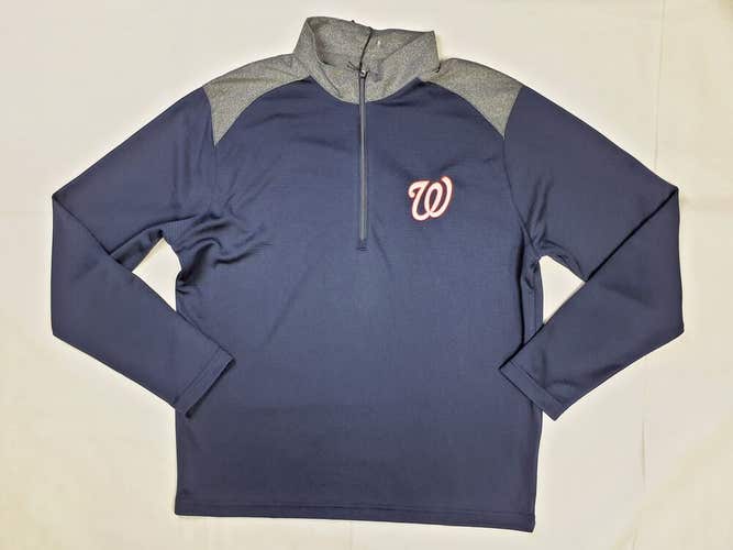 Antigua Washington Nationals MLB 1/2 Zip Pullover Men's L Blue 104361 Jacket