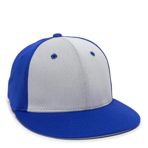 OC Sports Adult Unisex TGS1930X L/XL Royal Blue Gray Flat Bill Fitted Hat NWT