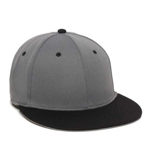 OC Sports Adult Unisex TGS1930X S/M Graphite Black Flat Bill Fitted Hat NWT