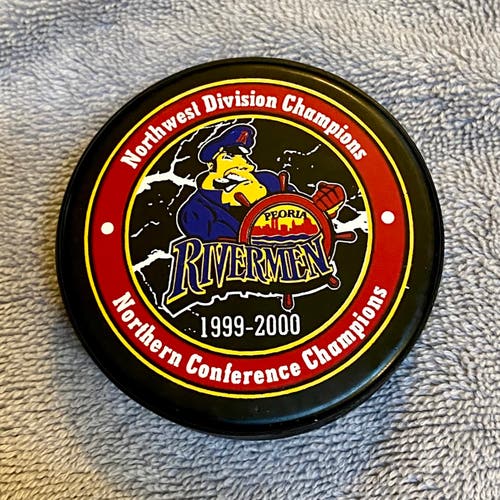 Peoria Rivermen Vintage 1999-2000 Northern Conference Champs ECHL Hockey Puck