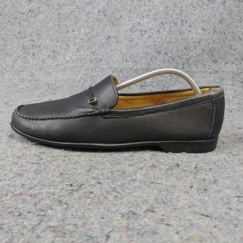 Bruno Magli Mens 10.5 Loafers Slip On Black Leather Dress Shoes 62840