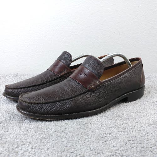 Johnston & Murphy Mens 11.5 Loafers Sheepskin Leather Slip On Shoes Brown