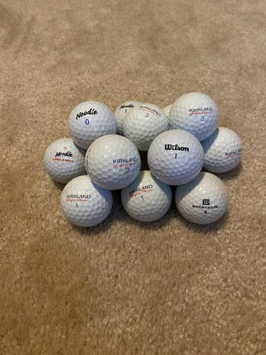 15 assorted golf balls