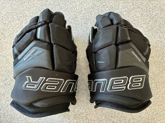Bauer Supreme Ultrasonic 14” Black Hockey Gloves