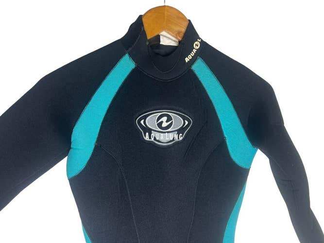 AquaLung Womens Full Wetsuit Size 4 Scuba Dive Suit 7mm Aquaflex Back-Zip