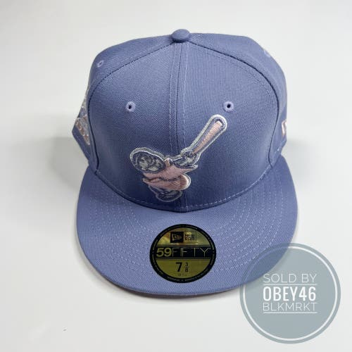 New Era 59Fifty San Diego Padres Padres Lavender Swinging Friar Fitted Hat 7 3/8