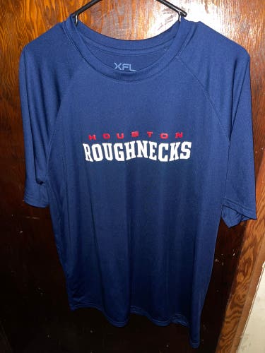 XFL Football Houston Roughnecks T Shirt Mens Size Medium Graphic Used Pre Owned.