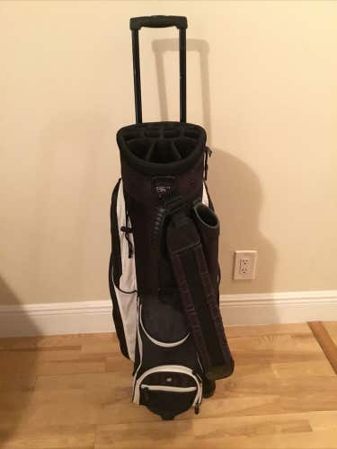 RJ Sports Travel Cart Golf Bag with 14-way Dividers & Wheels & Rain Cover