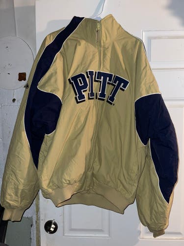 Majestic Pitt Panthers Collared Zip Up Jacket NCAA Used Pre Owned Mens XL Size.
