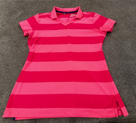 Nike Golf Tour Performance women’s pink striped short sleeve polo- medium