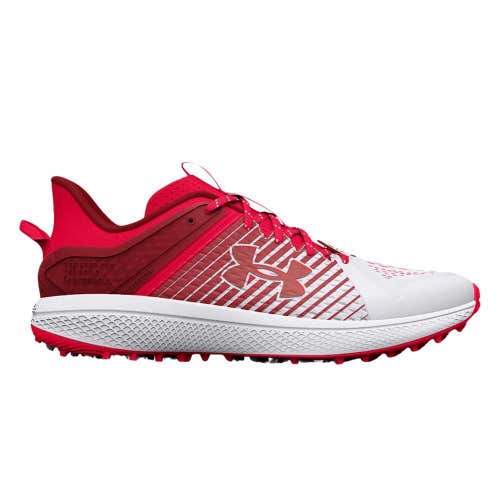 new men's 11.5 Under Armour UA Yard Turf Baseball Shoes - 3025593-601 - Red/White