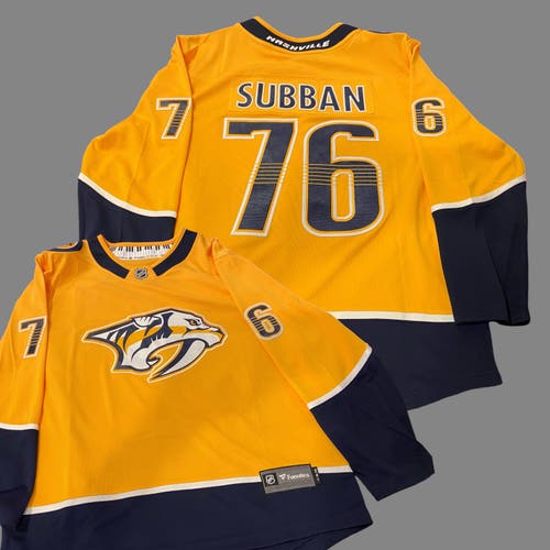 P.K. Subban #76 Nashville Predators Fanatics Yellow Men's XL NHL Hockey Jersey