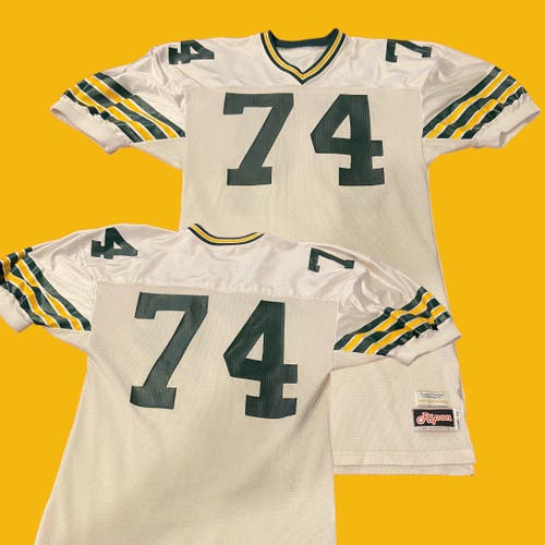 Vintage 80’s Green Bay Packers #74 NFL Ripon Football Size 48 Long Jersey - Team Issued? MUST SEE!