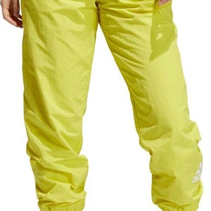 adidas Women's Fashion High-Waisted Woven Pants XL Bright Yellow Summer Relaxed