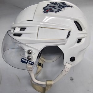 CCM TACKS 910 PRO STOCK HOCKEY HELMET SMALL WHITE WOLFPACK USED(12538)