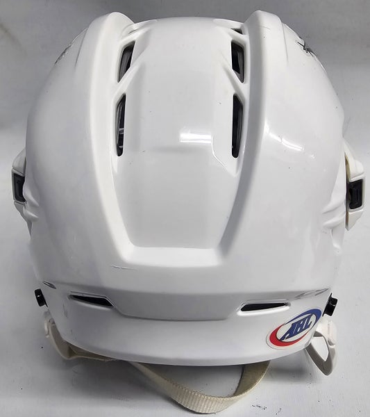 CCM TACKS 910 PRO STOCK HOCKEY HELMET SMALL WHITE WOLFPACK USED (2)(12539)