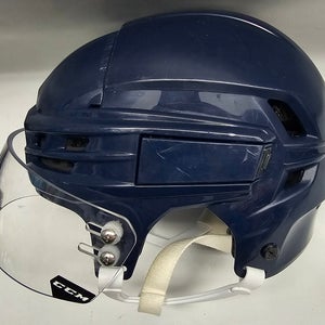 CCM SUPER TACKS X PRO STOCK HOCKEY HELMET SMALL NAVY WOLFPACK USED(12543)