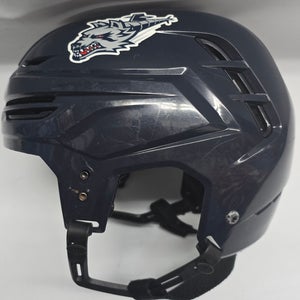WARRIOR ALPHA ONE PRO STOCK HOCKEY HELMET WOLFPACK MEDIUM NAVY USED #21 (2)(12545)