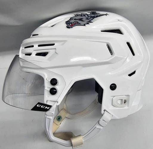 BAUER REAKT 150 PRO STOCK HOCKEY HELMET WHITE MEDIUM HARTFORD WOLF PACK(12547)