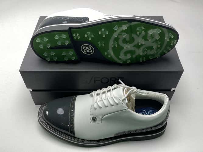 G/Fore Cap Tie Gallivanter Golf Shoes White Charcoal Men's SZ 9.5 ( G4MS21EF04 )