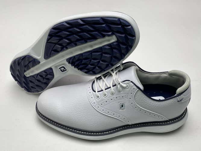 FootJoy FJ Traditions Spikeless Golf Shoes White Men's SZ 9 (57927)