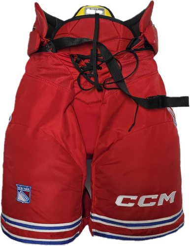 CCM HPTK CUSTOM PRO STOCK HOCKEY PANTS MEDIUM NEW YORK RANGERS NHL USED (7)(12578)