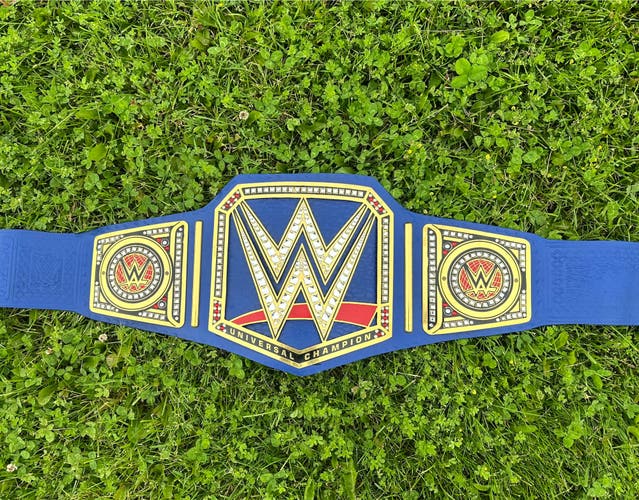 WWE universal championship belt replica,not authentic,2mm brass plates,genuine leather