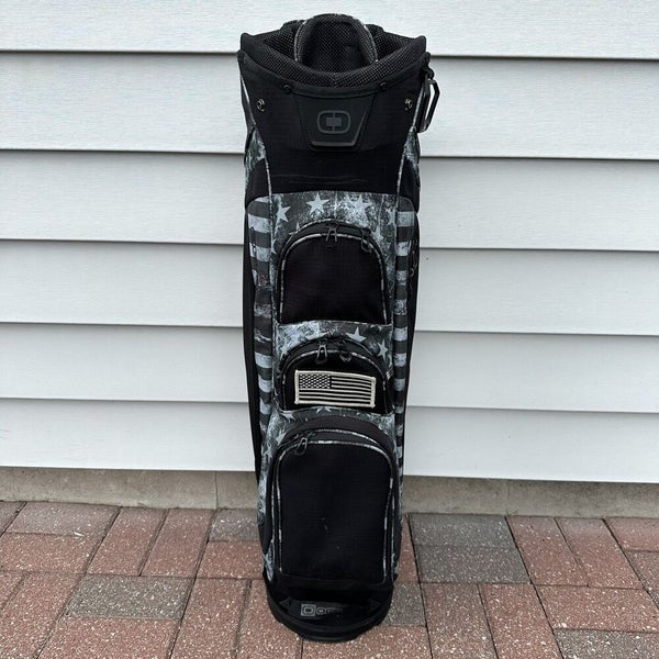 READ Ogio Black Ops Star Stripes Golf Cart Bag Black Gray 15 Way Dividers