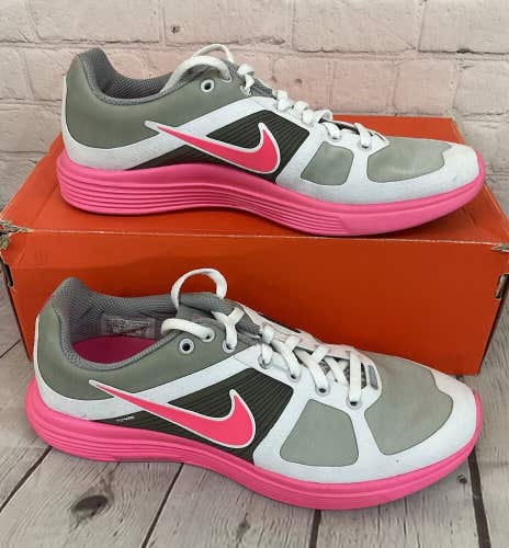 Nike 385756 061 Lunaracer+ 2 Womens Athletic Shoes Neutral Grey Pink Flash US 10