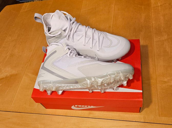 NEW Nike Men’s Alpha Huarache 8 Elite Lacrosse Cleats Size 10 White CW4440-110