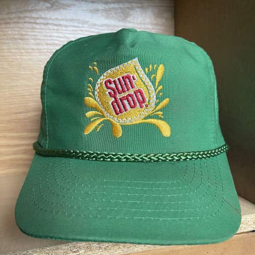 Vintage Sun Drop Soda Snapback Trucker Hat Rope Cap Shawano Wisconsin
