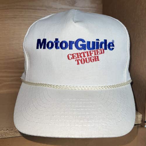 Vintage Motorguide Boats Fishing Certified Tough Snapback Hat Cap Rope