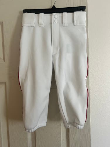 White New Medium Youth Unisex Mizuno Game Pants