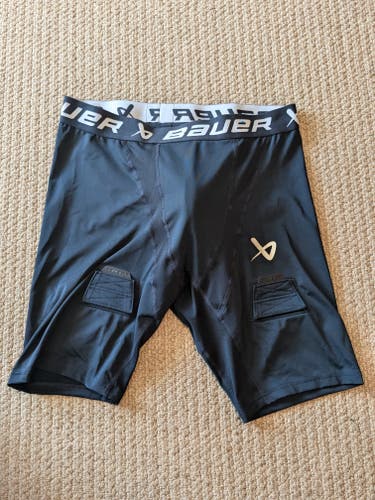 Black Used XL Men's Bauer Hockey Compression Shorts