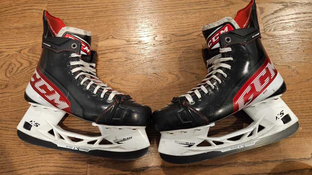 Upgraded Black Steel CCM JetSpeed FT4 Hockey Skates Tapered Width 7.5