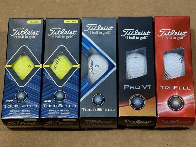 Titleist Tour Speed Yellow / White / ProV1 / TruFeel Golf Balls New in Packaging