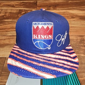 Vintage Rare Sacramento Kings NBA Sports AJD Zubaz Blue Hat Cap Vtg Snapback