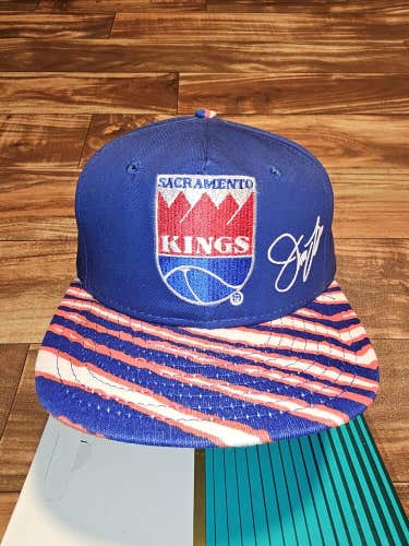Vintage Rare Sacramento Kings NBA Sports AJD Zubaz Blue Hat Cap Vtg Snapback