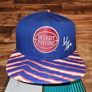 Vintage Detroit Pistons Isiah Thomas NBA Sports AJD Zubaz Hat Cap Vtg Snapback