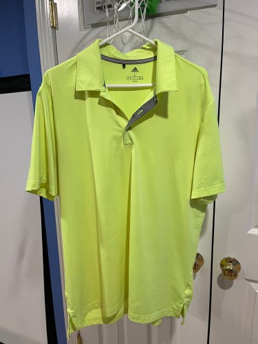 Adidas golf shirt large neon yellow