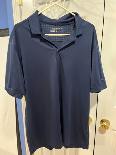 Nike golf shirt large navy blue