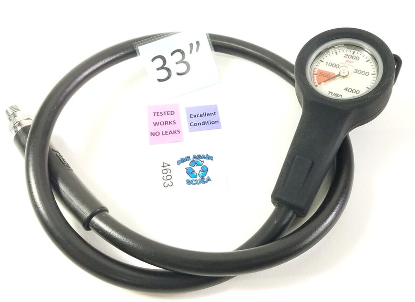 Tusa 2" 4000 PSI SPG Submersible Pressure Gauge Scuba Dive Boot EXCELLENT! #4693