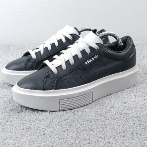 Adidas Sleek Super Womens 6 Shoes White Black White Low Top Sneakers EE4519