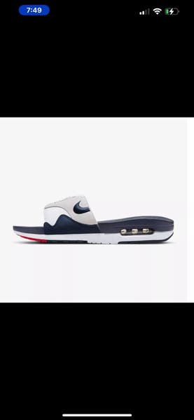 Nike Air Max 1 Slide University Navy Blue White Sandals DH0295 104